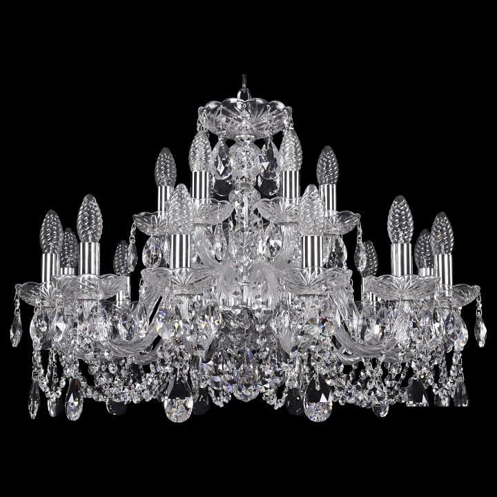 Подвесная люстра Bohemia Ivele Crystal 1402 1402/12+6/240/Ni