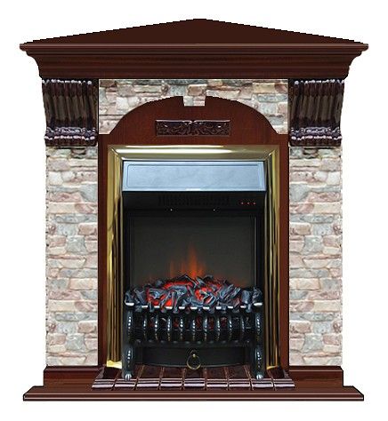 Комплект из электрокамина напольного и портала (106.5x81x98 см) Арочный ГЦ угл. Fobos BR АРУ00070