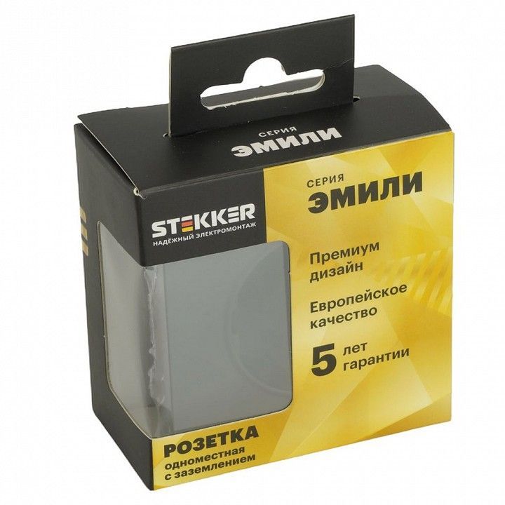 Розетка с заземлением и со шторкой, без рамки Stekker Эмили 49854