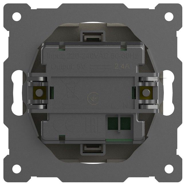 Розетка 2хUSB type A без рамки Elbi Eleсtriс Zena Vega 609-011400-143