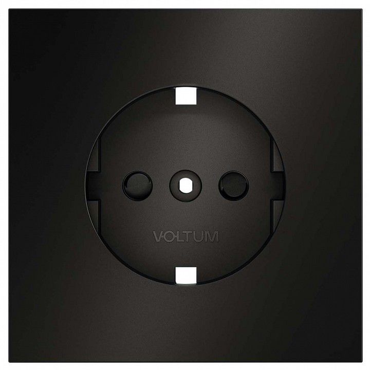 Накладка для розетки с заземлением и со шторками Voltum S70 METAL VLSM000712