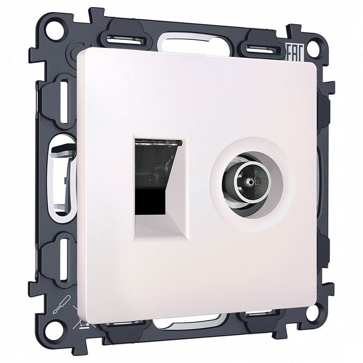 ТВ-розетка и розетка Ethernet RJ-45 без рамки Ambrella Volt ALFA MA212510