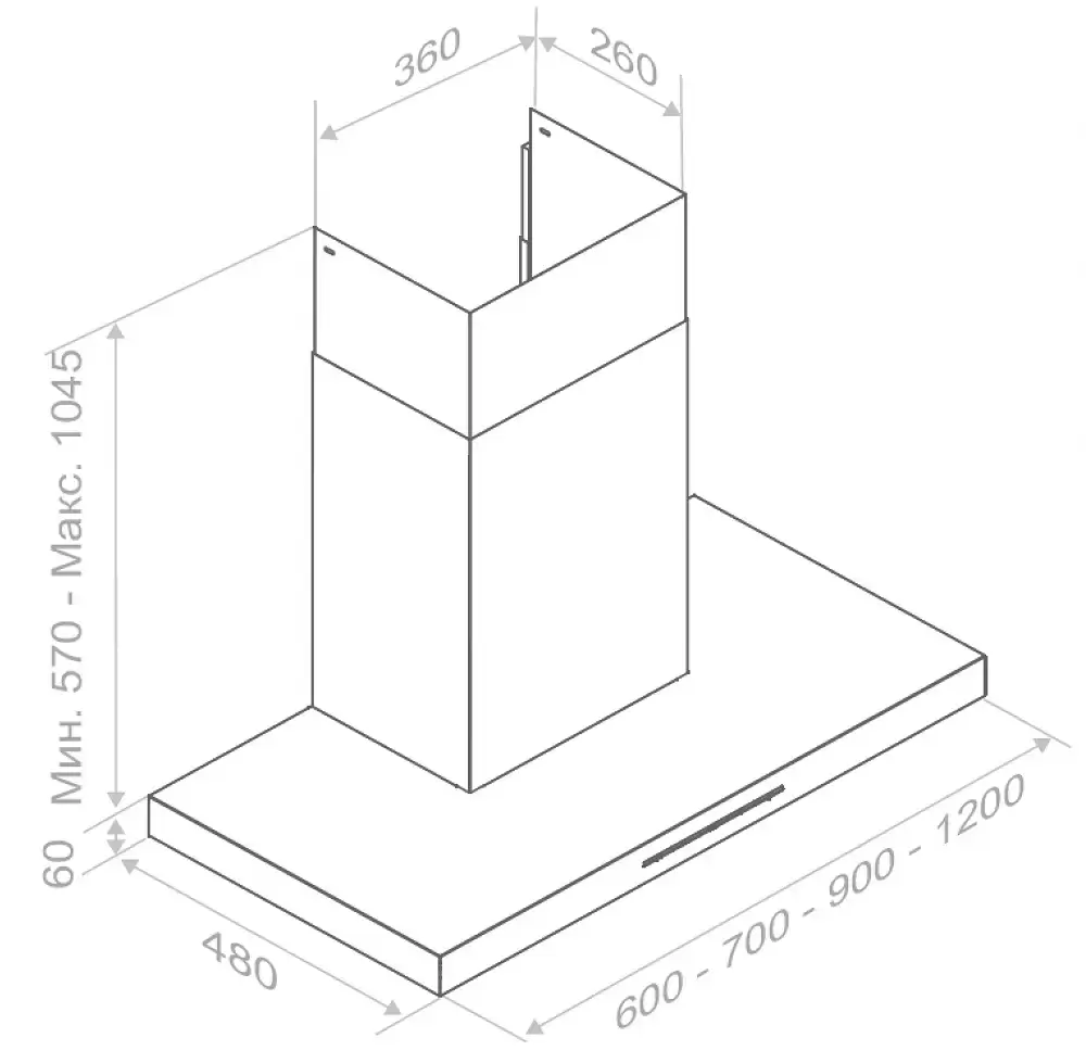 Вытяжка Pando P-825/60 IX V.850 ECO SEC PLUS