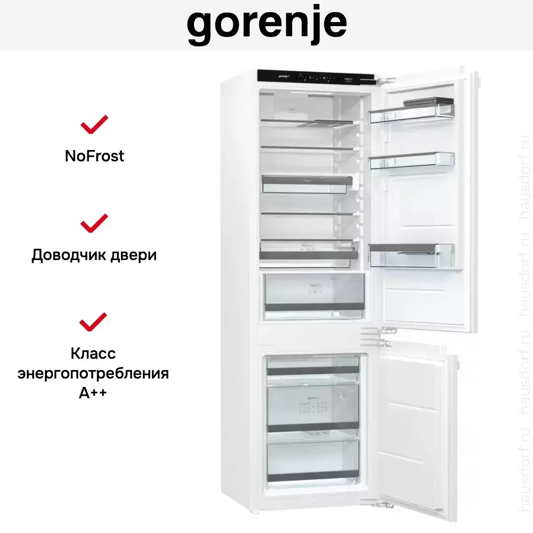 Встраиваемый двухкамерный холодильник Gorenje GDNRK5182A2