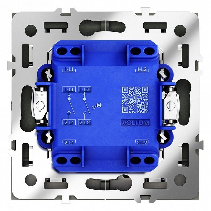 Выключатель двухклавишный с подсветкой без рамки Voltum S70 VLS020207