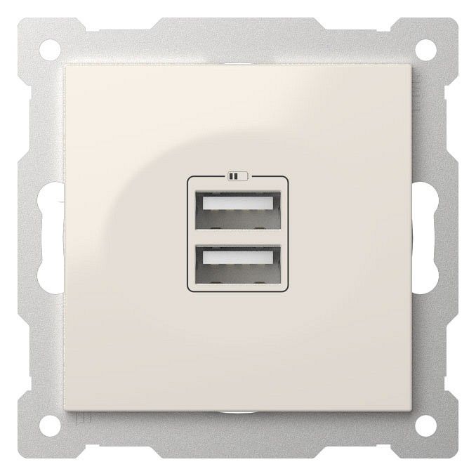 Розетка 2хUSB type A без рамки Elbi Eleсtriс Zena Vega 609-010200-143
