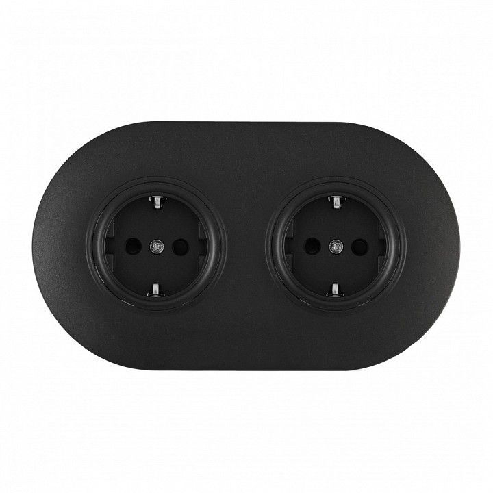 Розетка с заземлением и со шторкой Arte Milano SET08-2 SET08-2-40-1x2 black