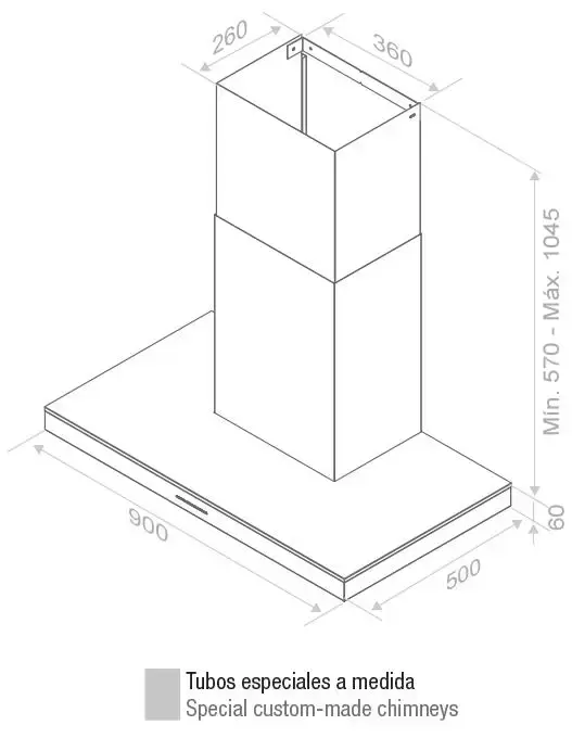 Вытяжка Pando P-417/90 IX V.750 SEC