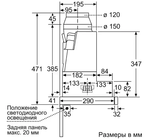 Встраиваемая вытяжка Neff D49PU54X1