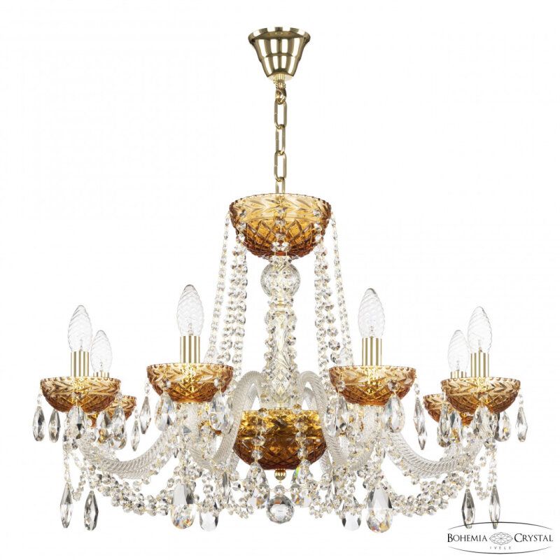 Подвесная люстра Bohemia Ivele Crystal 5402 5402/8/240 G Amber/M-1F