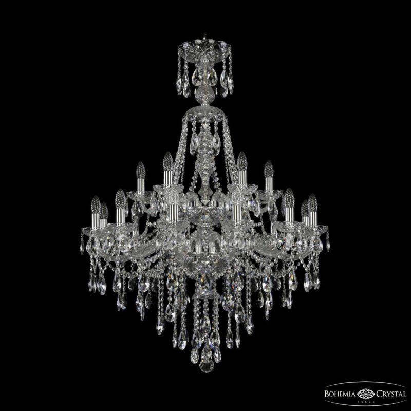 Подвесная люстра Bohemia Ivele Crystal 1415 1415/12+6/300/XL-114/2d Ni