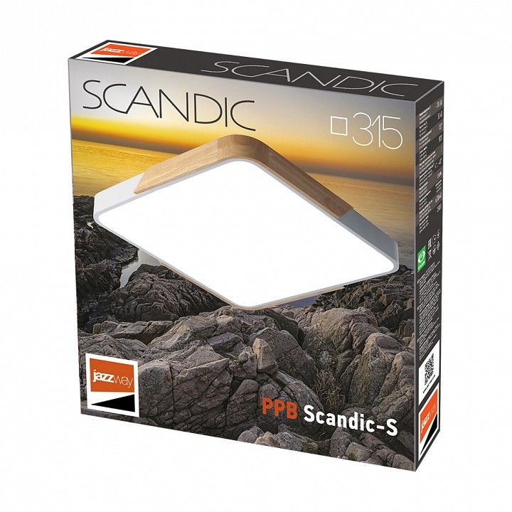 Накладной светильник Jazzway  PPB  Scandic-S 24w 4000K GR/W IP20 300*300*50