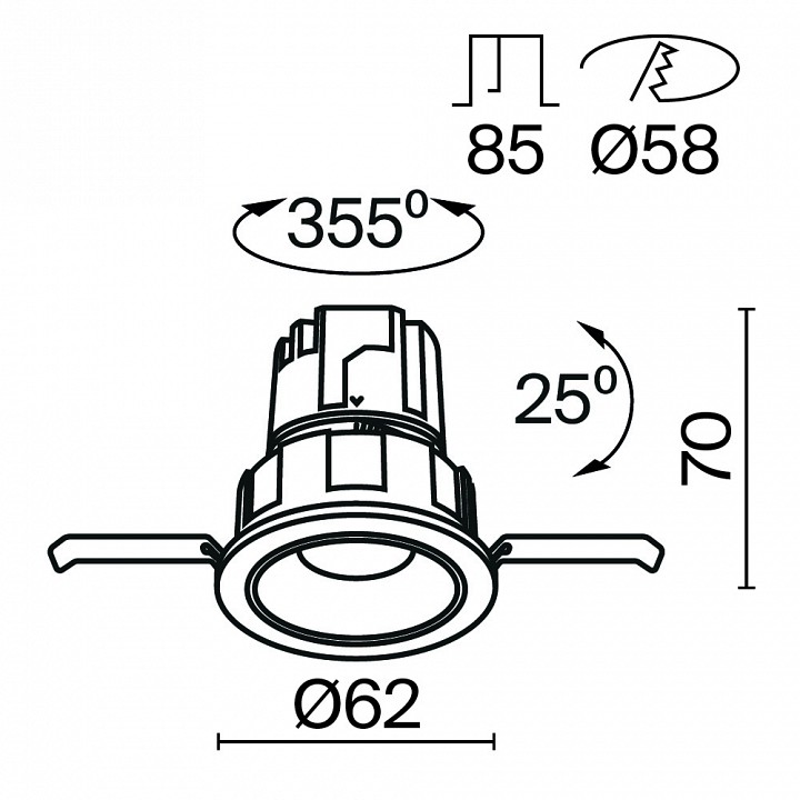 Встраиваемый светильник Maytoni Technical Wise DL057-7W4K-W