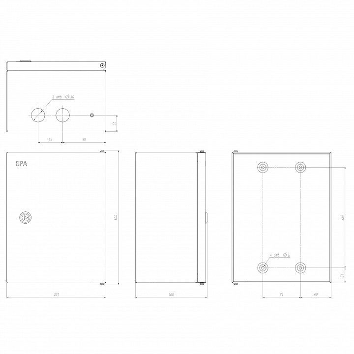 Электрический щиток накладной Эра  NO_SIMPLE_STM_SHMPg-00_IP54