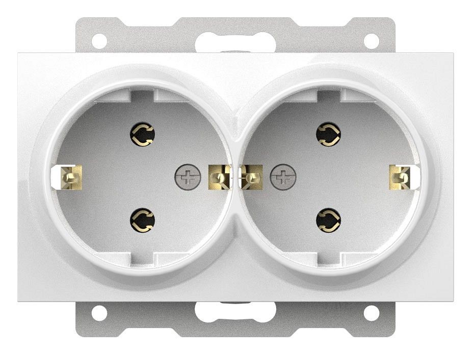 Розетка двойная с заземлением, без рамки Elbi Eleсtriс Zena Vega 609-015600-907