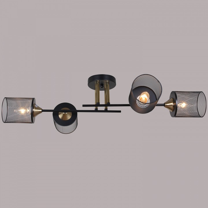 Люстра на штанге Reluce  38460-0.3-04 BK+COPPER