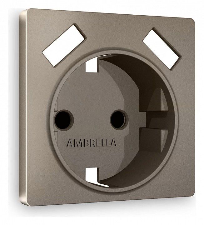 Накладка для розетки с заземлением и со шторками и 2хUSB type A Ambrella Volt ALFA AP6390