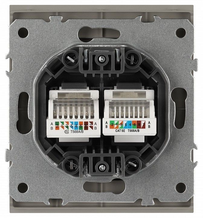 Розетка двойная Ethernet RJ-45 без рамки Эра Arktik Б0070490