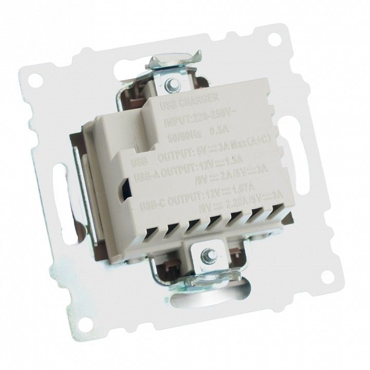 Розетка 2хUSB type A и C без рамки Stekker Катрин 50057