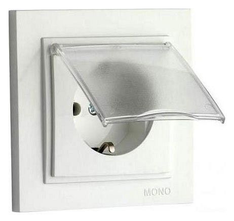 Розетка с заземлением с крышкой Mono Electric Despina 102-010021-118