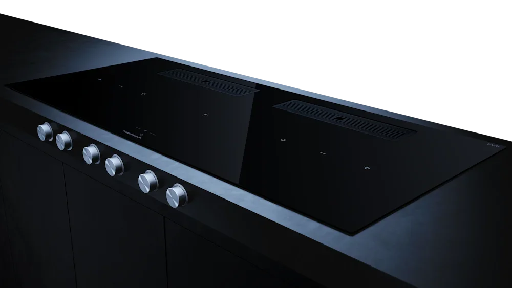 Индукционная варочная поверхность с вытяжкой Kuppersbusch KMI 12850.0 SR-E Black Velvet