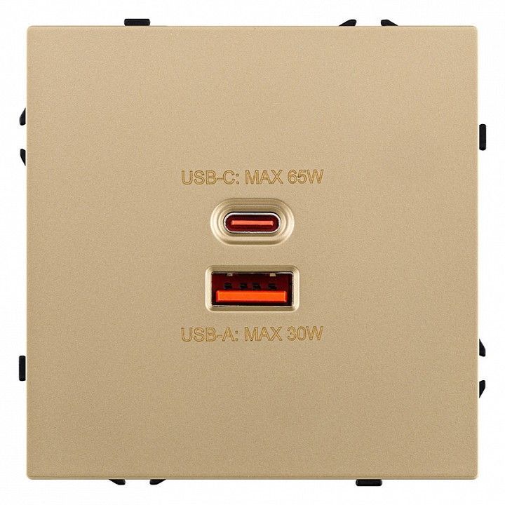 Розетка 2хUSB type A и C без рамки Kollinger Eclipse EC-024GD