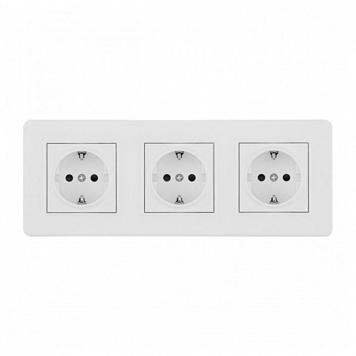 Розетка с заземлением и со шторкой Arte Milano SET16-3 SET16-3-40-1x3 white