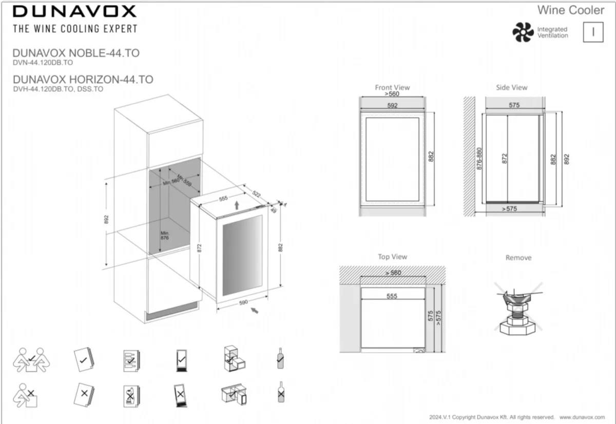 Встраиваемый винный шкаф Dunavox DVH-44.120DC.TO