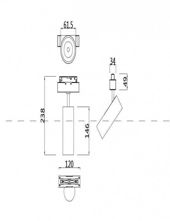 Светильник на штанге Maytoni Technical Фокус TR019-2-15W3K-B