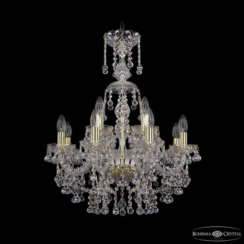 Подвесная люстра Bohemia Ivele Crystal 1409 1409/8+4/195/XL-68 G