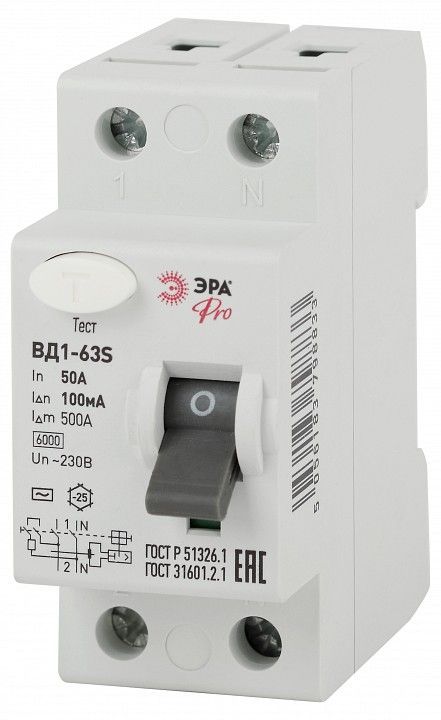 Устройство защитного отключения 2P Эра ВД1-63S NO-902-151