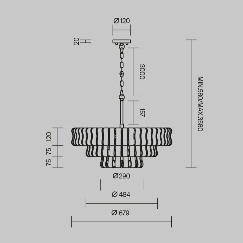 Подвесная люстра Maytoni Болдер MOD538PL-09MG