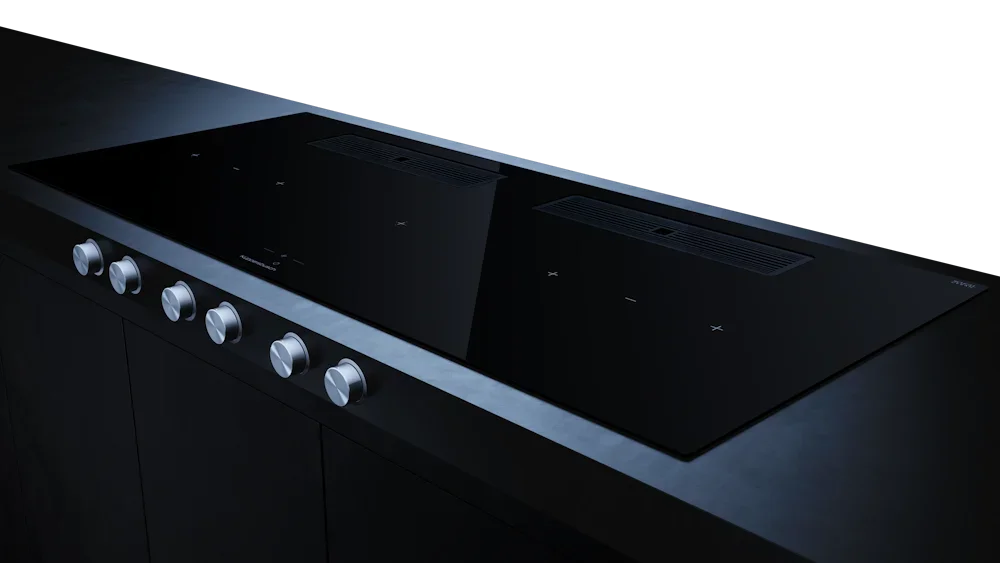 Индукционная варочная поверхность с вытяжкой Kuppersbusch KMI 12850.0 SR-E Black Chrome