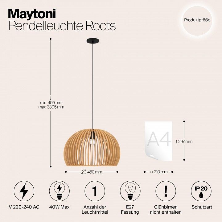 Подвесной светильник Maytoni Корни MOD195PL-01W1