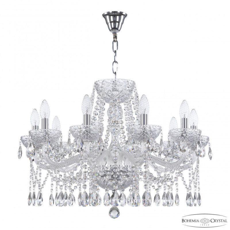 Подвесная люстра Bohemia Ivele Crystal 5413 5413/10/240 Ni Clear/M-1F