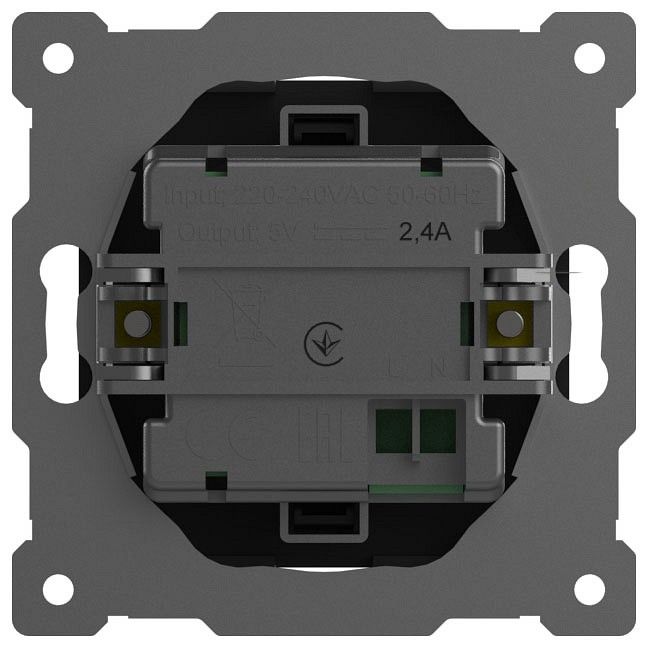 Розетка 2хUSB type A без рамки Elbi Eleсtriс Zena Vega 609-014800-143