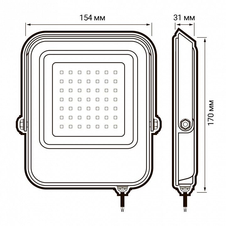 Настенно-потолочный прожектор Jazzway  PFL- V  30w  6500K IP65