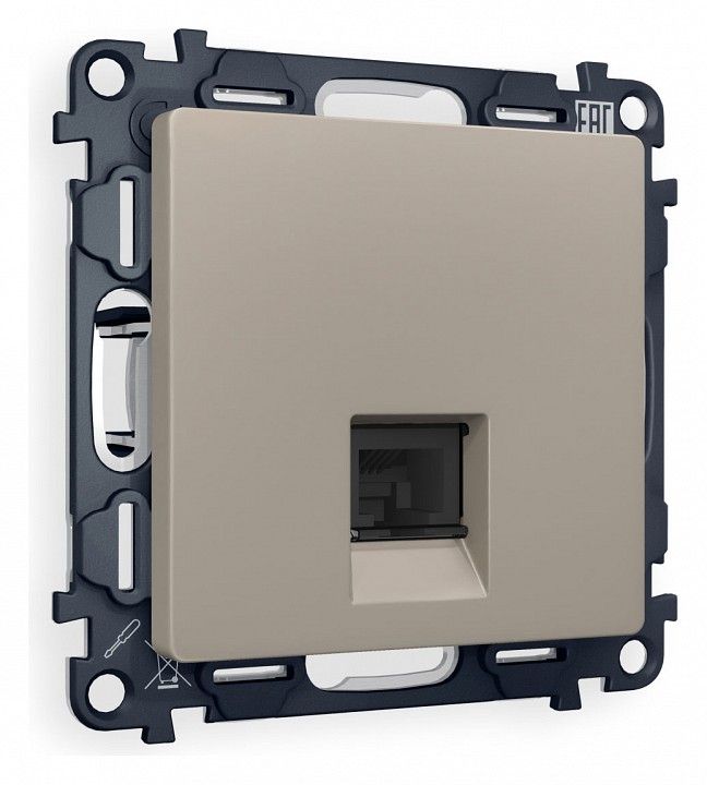 Розетка телефонная RJ-11 со штрокой, без рамки Ambrella Volt ALFA MA372030