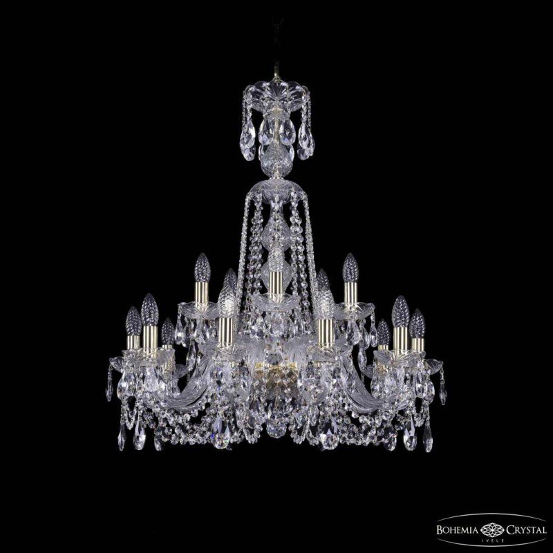 Подвесная люстра Bohemia Ivele Crystal 1402 1402/10+5/240/XL-77 G