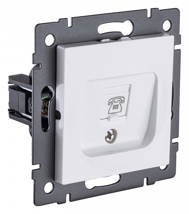 Розетка телефонная RJ-11 со штрокой, без рамки Kollinger  REA-009WH