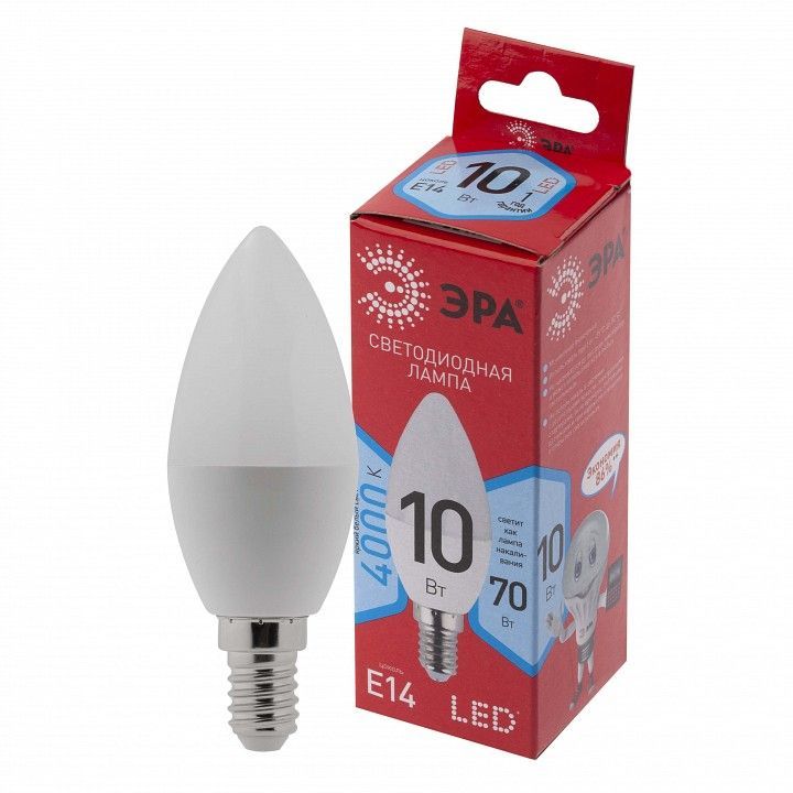 Лампа светодиодная Эра  E14 10Вт 4000K LED B35-10W-840-E14 R