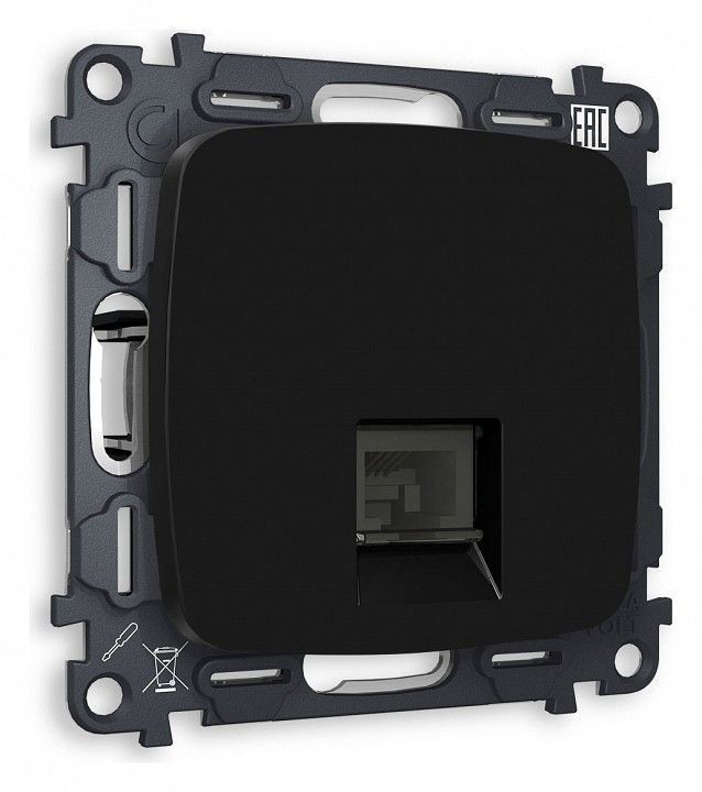 Розетка Ethernet RJ-45 и со шторками, без рамки Ambrella Volt OMEGA MO812010