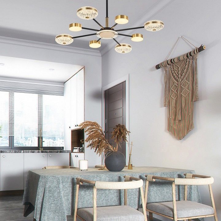Люстра на штанге Arte Milano Ferrara-72069 272069/8 BK/GD