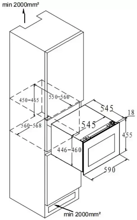 Встраиваемый винный шкаф Korting KFW 501 SL GN