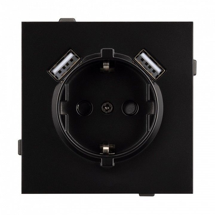 Розетка с заземлением и 2хUSB type A, без рамки Arlight SCT-TENDO 054083