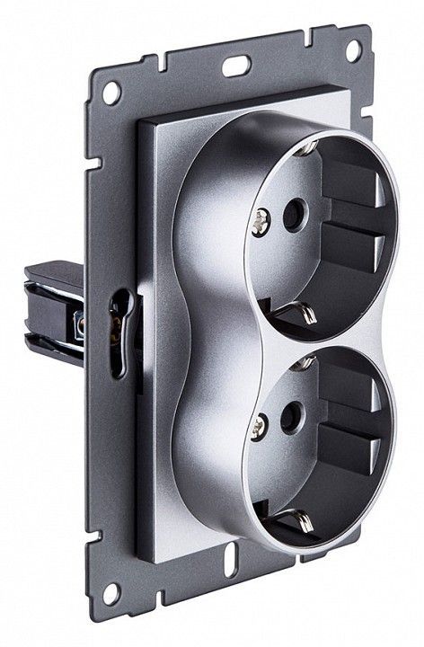 Розетка двойная с заземлением, без рамки Kollinger  REA-032GY