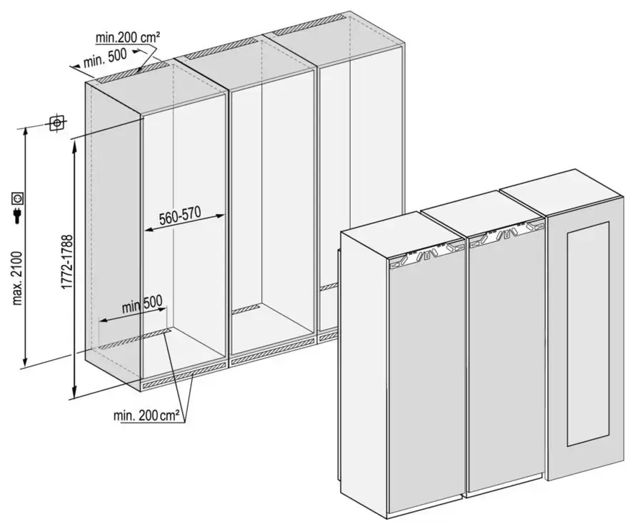 Встраиваемый холодильник Side-by-Side Liebherr SBSWgb 99I5 BioFresh NoFrost