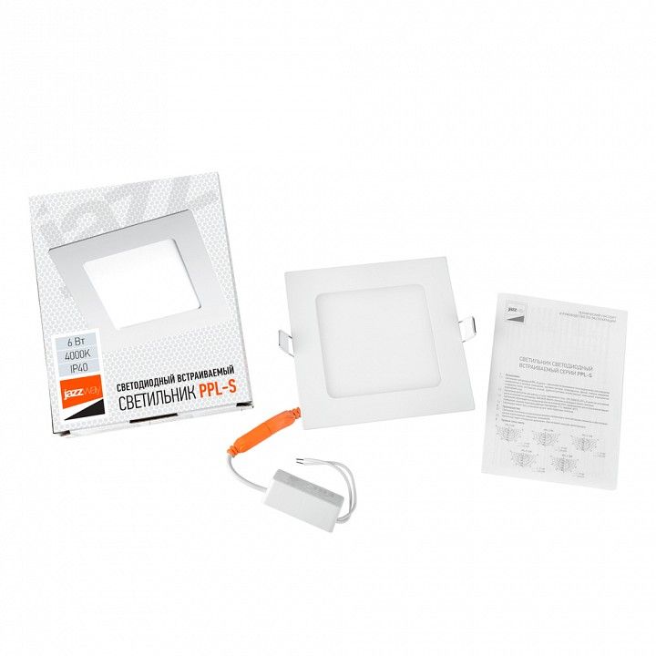 Встраиваемый светильник Jazzway  PPL-S 6W 4000K IP40 WH