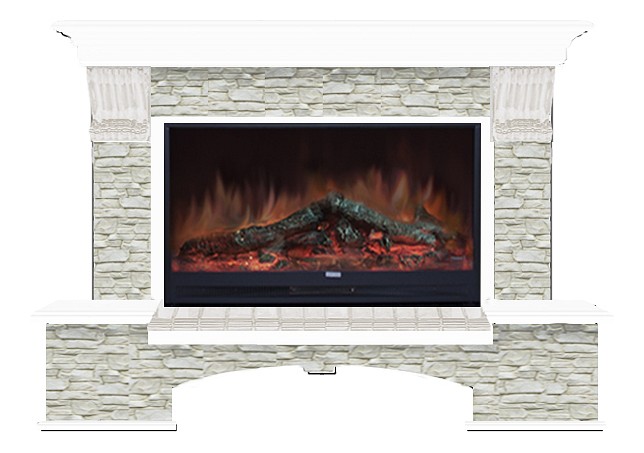 Комплект из электрокамина напольного и портала (149x42x108.5 см) Бостон К ГО Premier S86 БК860015