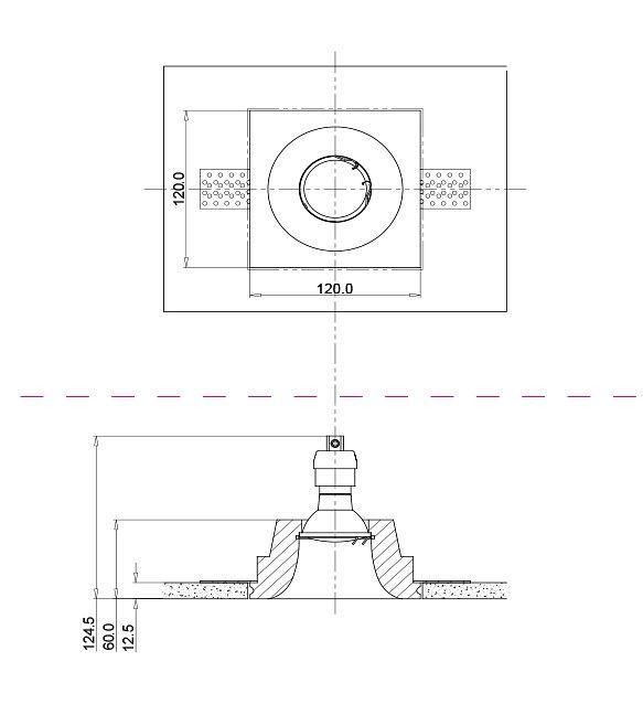 Встраиваемый светильник Maytoni Technical Гипс Модерн DL001-1-01-W